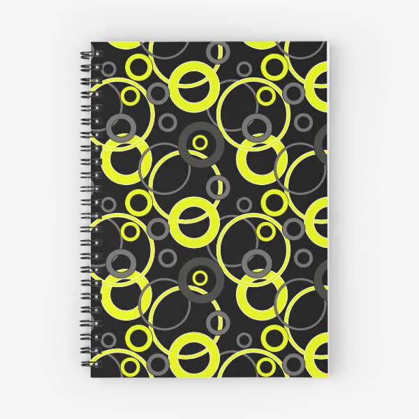 Item preview, Light-black, gray and yellow circles and rings on a black background designed and sold by fuzzyfox.