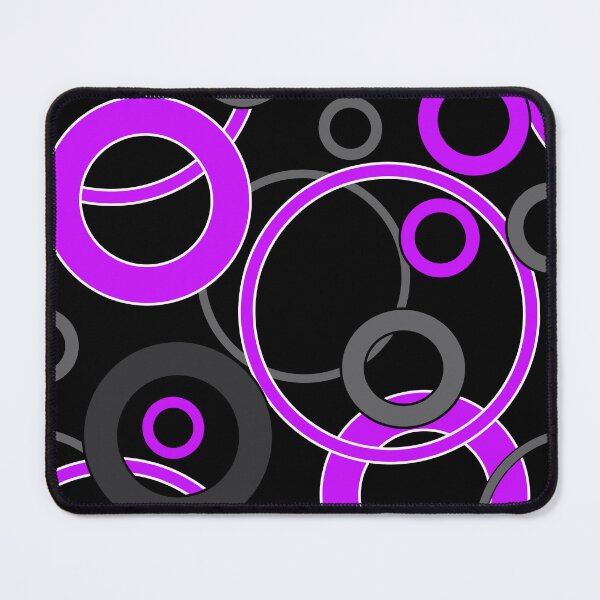 Item preview, Pattern in black, grey and violet colors circles and rings designed and sold by fuzzyfox.