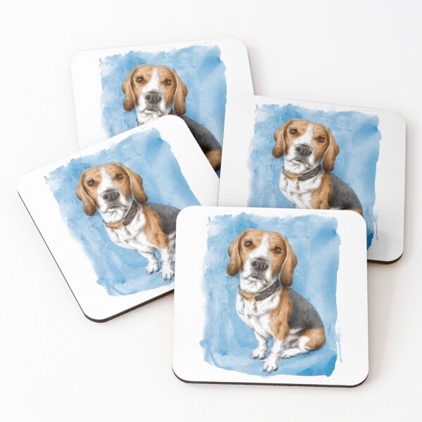 Item preview, Beagle dog portrait watercolor painting designed and sold by Nalidsa Sukprasert.
