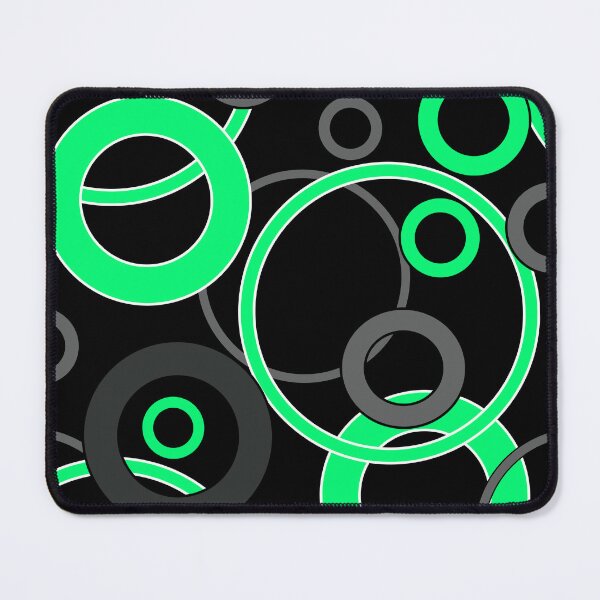 Item preview, Pattern in green, black and grey colors circles and rings designed and sold by fuzzyfox.