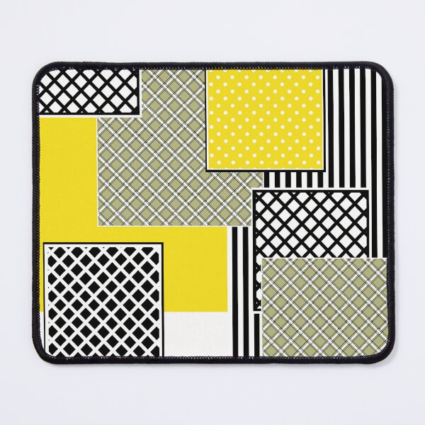Item preview, Geometric pattern in yellow, black and white squares designed and sold by fuzzyfox.