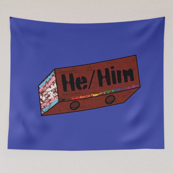 Item preview, He/Him Pronoun Pride Brick designed and sold by BiOurPride.