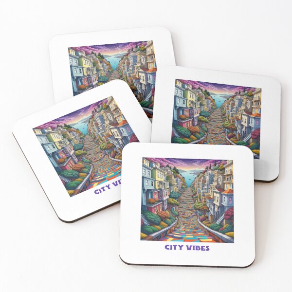 Item preview, City Street Colorful sky in Water color paint  designed and sold by EmeraldCauldren.