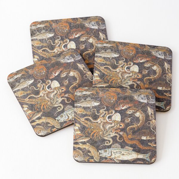 Item preview, Roman Mosaic Floor Panel Depicting Marine Life designed and sold by MorningFive.