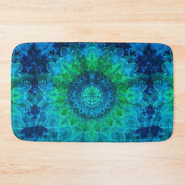 Item preview, Blues and Greens Tie Dye Mandala spiritual meditation yoga dead head designed and sold by AuroraXGreen.