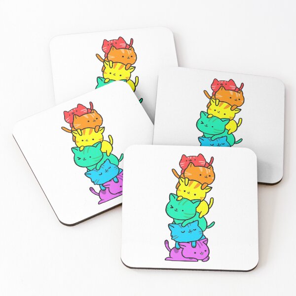 Item preview, Gay rainbow colored cats  designed and sold by Madison Creates.