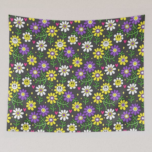 Item preview, Nonbinary Pride Flower Pattern designed and sold by everything4eva.