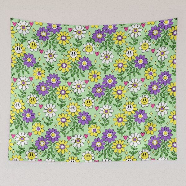 Item preview, Nonbinary Pride Flower Pattern 2 designed and sold by everything4eva.