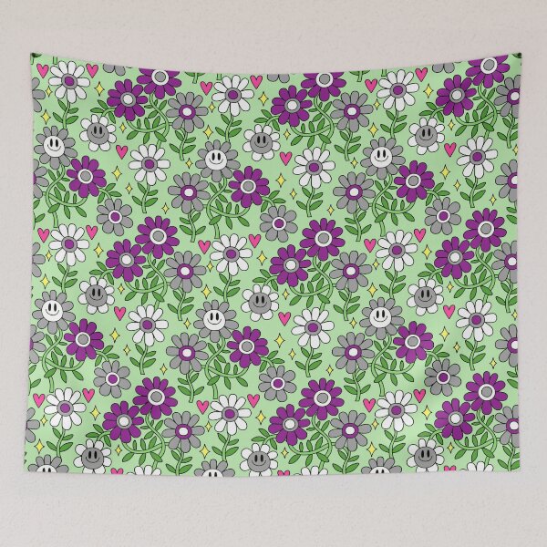 Item preview, Ace Pride Flower Pattern 2 designed and sold by everything4eva.