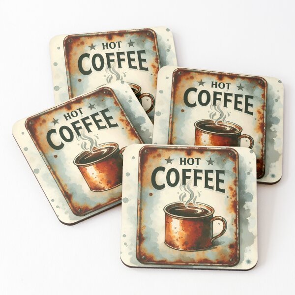 Item preview, Hot Coffee Retro Tin Sign designed and sold by Thedigital91.
