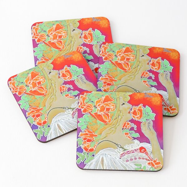 Item preview, Fresh faces. Fluro rose (Alphonse Mucha) designed and sold by bekki smith.