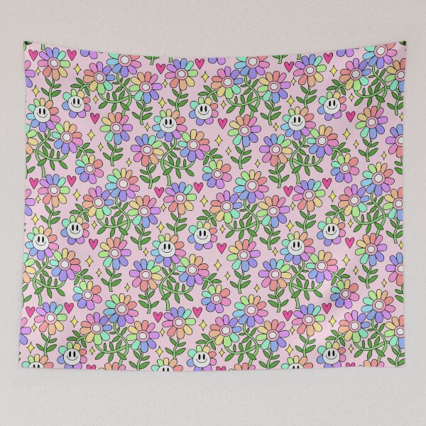 Item preview, Pastel Rainbow Flower Pattern designed and sold by everything4eva.