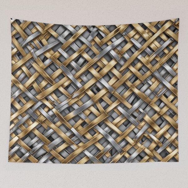 Item preview, Abstract Gold and Silver Wicker Pattern designed and sold by calibrit.