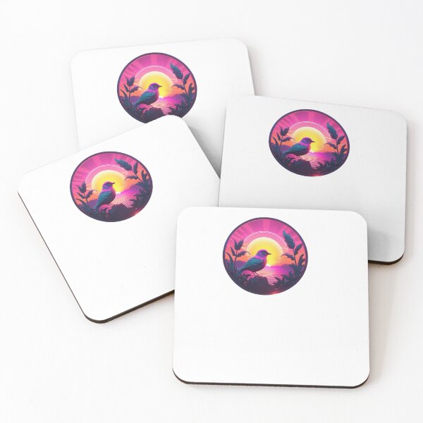 Item preview, Synthwave Cute bird with Sunset designed and sold by EmeraldCauldren.