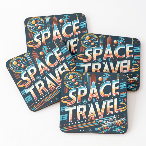 Item preview, SPACE TRAVEL, typography, retro futuristic designed and sold by maxmaj.