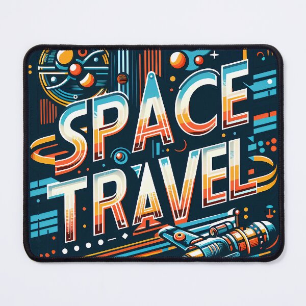 Item preview, SPACE TRAVEL, typography, retro futuristic designed and sold by maxmaj.