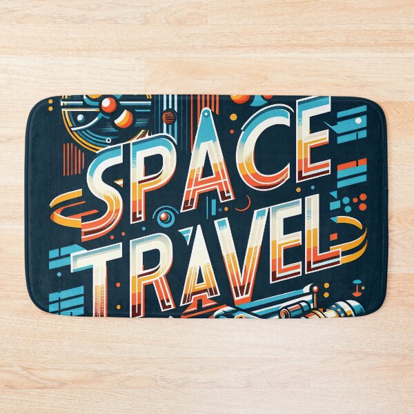 Item preview, SPACE TRAVEL, typography, retro futuristic designed and sold by maxmaj.