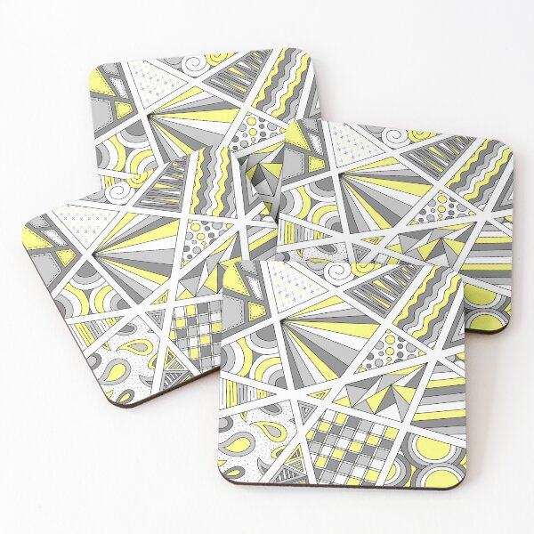 Item preview, Demigender Pride Zen Doodle Abstract Modern Gray Yellow designed and sold by JoyfulJen.