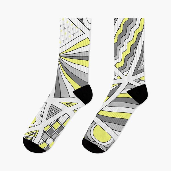 Item preview, Demigender Pride Zen Doodle Abstract Modern Gray Yellow designed and sold by JoyfulJen.