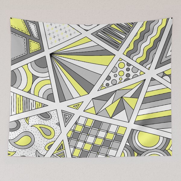 Item preview, Demigender Pride Zen Doodle Abstract Modern Gray Yellow designed and sold by JoyfulJen.
