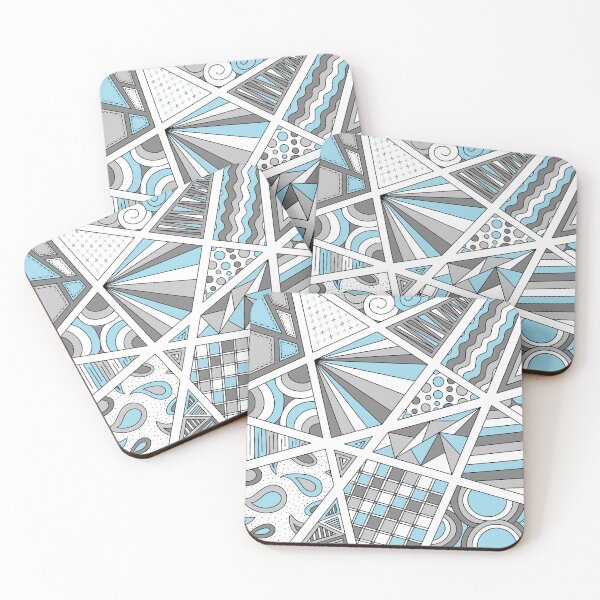 Item preview, Demiboy Pride Zen Doodle Abstract Modern Gray Blue designed and sold by JoyfulJen.