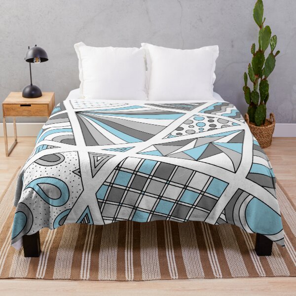 Item preview, Demiboy Pride Zen Doodle Abstract Modern Gray Blue designed and sold by JoyfulJen.
