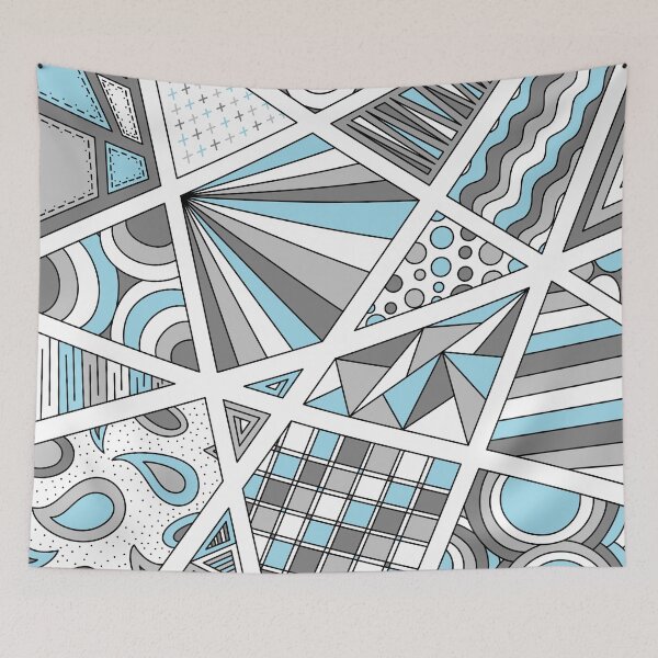 Item preview, Demiboy Pride Zen Doodle Abstract Modern Gray Blue designed and sold by JoyfulJen.