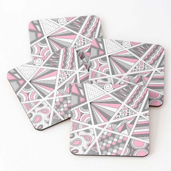 Item preview, Demigirl Pride Zen Doodle Abstract Modern Gray Pink designed and sold by JoyfulJen.