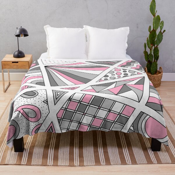 Item preview, Demigirl Pride Zen Doodle Abstract Modern Gray Pink designed and sold by JoyfulJen.