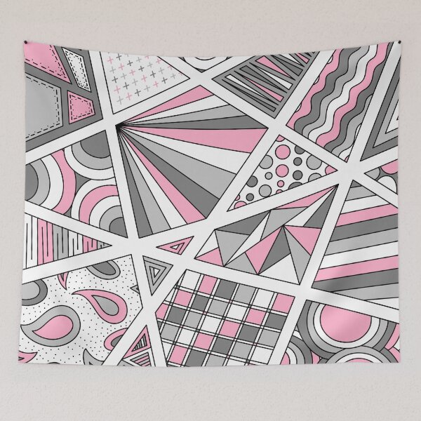 Item preview, Demigirl Pride Zen Doodle Abstract Modern Gray Pink designed and sold by JoyfulJen.