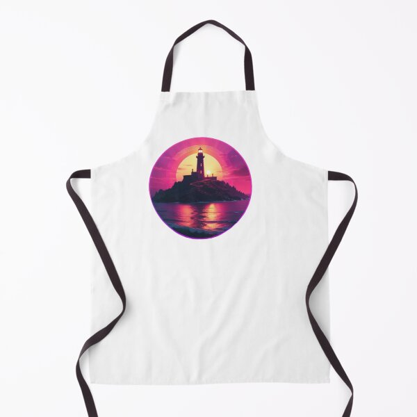 Item preview, Synthwave Lighthouse on Island at Sunset designed and sold by EmeraldCauldren.