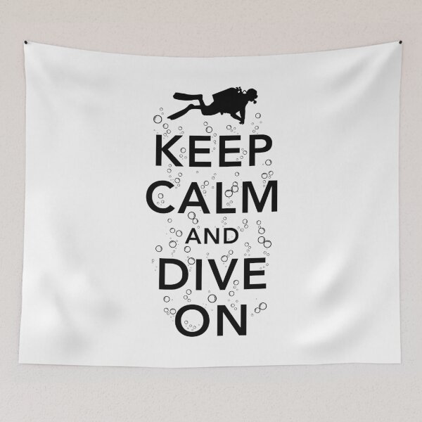 Item preview, Keep Calm And Dive On Funny Diver Scuba Diving Bubbles designed and sold by GrandeDuc.