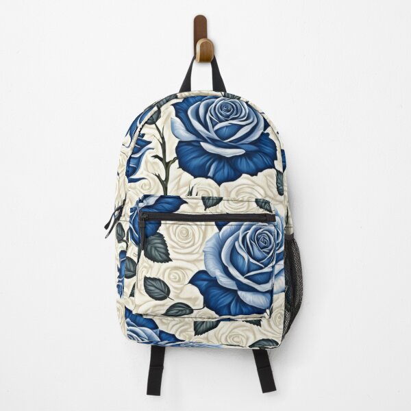 Item preview, Blue Elegance: Blue Roses on a Cream Background designed and sold by Hugoliber.