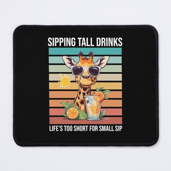 Item preview,  Giraffe Sipping Tall Drinks Life is Too Short for Small Sip, Summer Drinking Tropical Ice Cold Lemonade Paradise  designed and sold by Peculiarts.