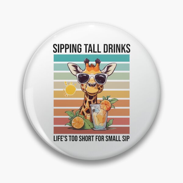Item preview, Giraffe Sipping Tall Drinks Life is Too Short for Small Sip, Summer Drinking Tropical Ice Cold Lemonade Paradise designed and sold by Peculiarts.