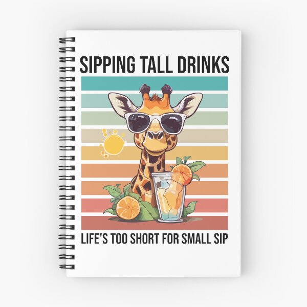 Item preview, Giraffe Sipping Tall Drinks Life is Too Short for Small Sip, Summer Drinking Tropical Ice Cold Lemonade Paradise  designed and sold by Peculiarts.