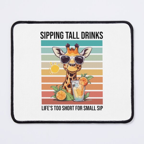 Item preview, Giraffe Sipping Tall Drinks Life is Too Short for Small Sip, Summer Drinking Tropical Ice Cold Lemonade Paradise  designed and sold by Peculiarts.