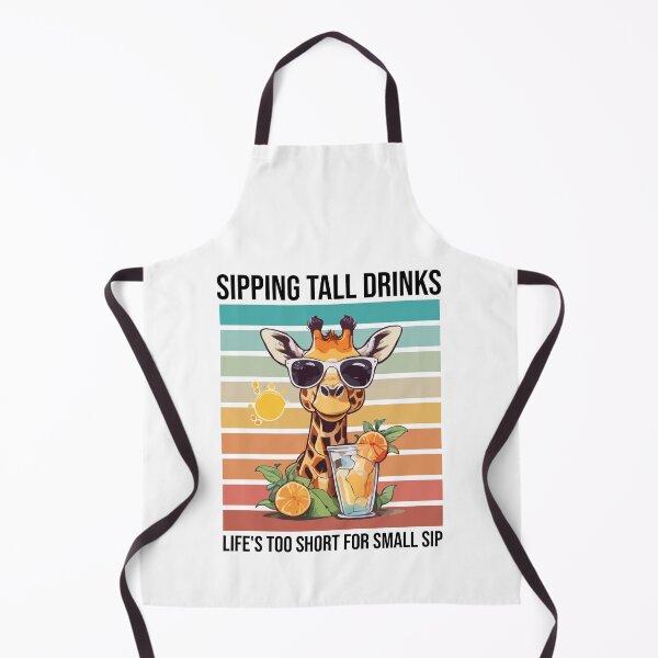 Item preview, Giraffe Sipping Tall Drinks Life is Too Short for Small Sip, Summer Drinking Tropical Ice Cold Lemonade Paradise designed and sold by Peculiarts.