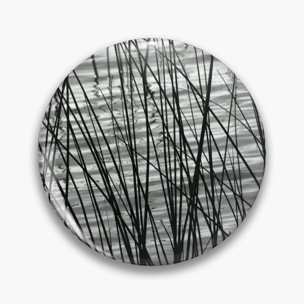 Item preview, Grass Reeds Growing In A Lake In Black And White designed and sold by Designsbygroovy.
