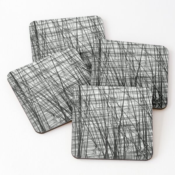 Item preview, Grass Reeds Growing In A Lake In Black And White designed and sold by Designsbygroovy.