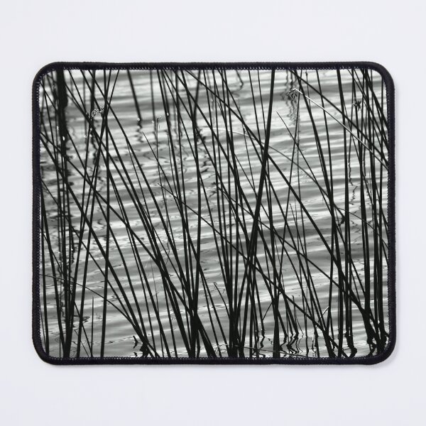 Item preview, Grass Reeds Growing In A Lake In Black And White designed and sold by Designsbygroovy.