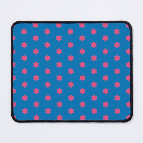 Item preview, Geometric Maximalist Rainbow Fandango Pink Six Pointed Stars On French Blue designed and sold by Triplicate Limited.