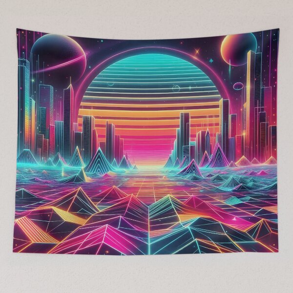 Item preview, Futuristic cityscape geometric  designed and sold by BlackCatspet1.
