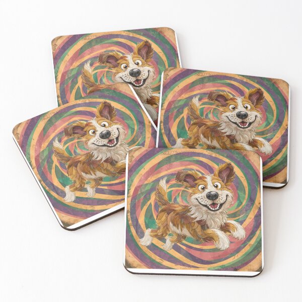 Item preview, Whimsical Vintage Mixed-Media Dog Art designed and sold by Colorful-Garden.