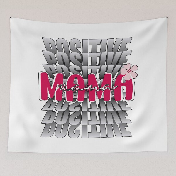Item preview, POSITIVE PINK MAMA  |  Gray Typographic Retro Vintage Sticker | Mom Quote  designed and sold by CanvasThread.