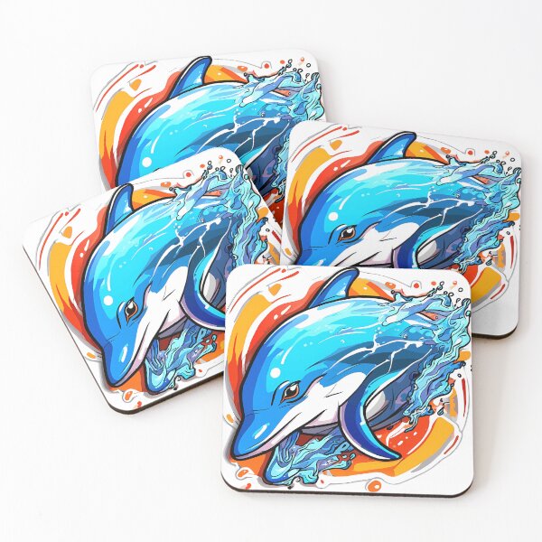 Item preview, Splashes of Color: Hand-Drawn Dolphin Artwork designed and sold by liameutxxd.