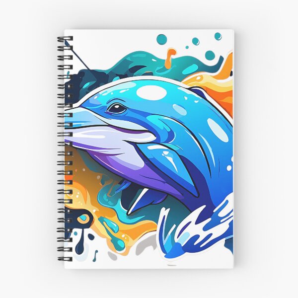 Item preview, Whimsical Waters: A Colorful Dolphin Illustration designed and sold by liameutxxd.