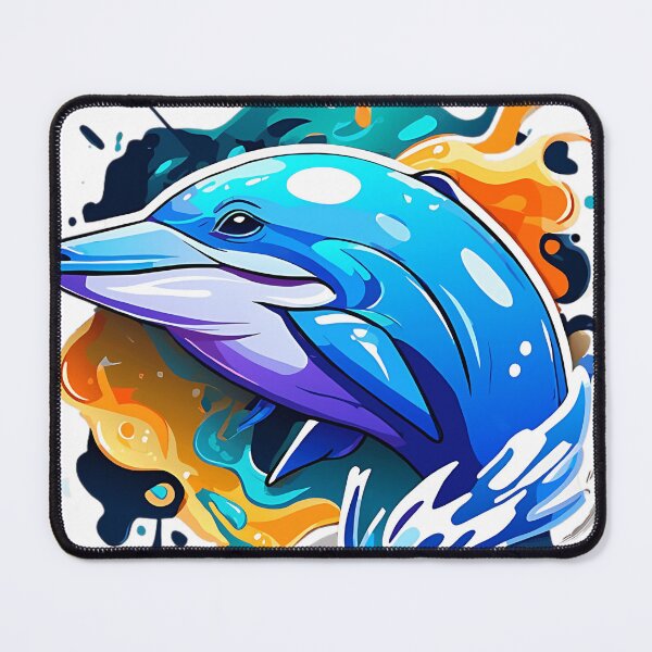 Item preview, Whimsical Waters: A Colorful Dolphin Illustration designed and sold by liameutxxd.