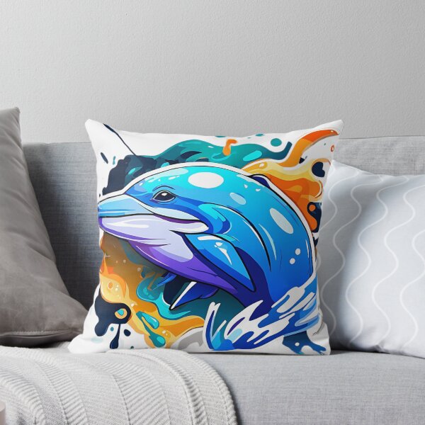 Item preview, Whimsical Waters: A Colorful Dolphin Illustration designed and sold by liameutxxd.