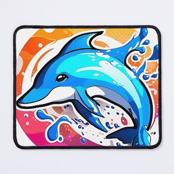 Item preview, Artistic Waves: Hand-Drawn Dolphin in Color designed and sold by liameutxxd.